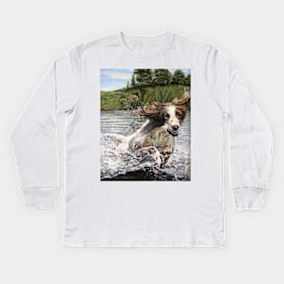 THE HUNTING DOG Kids Long Sleeve T-Shirt